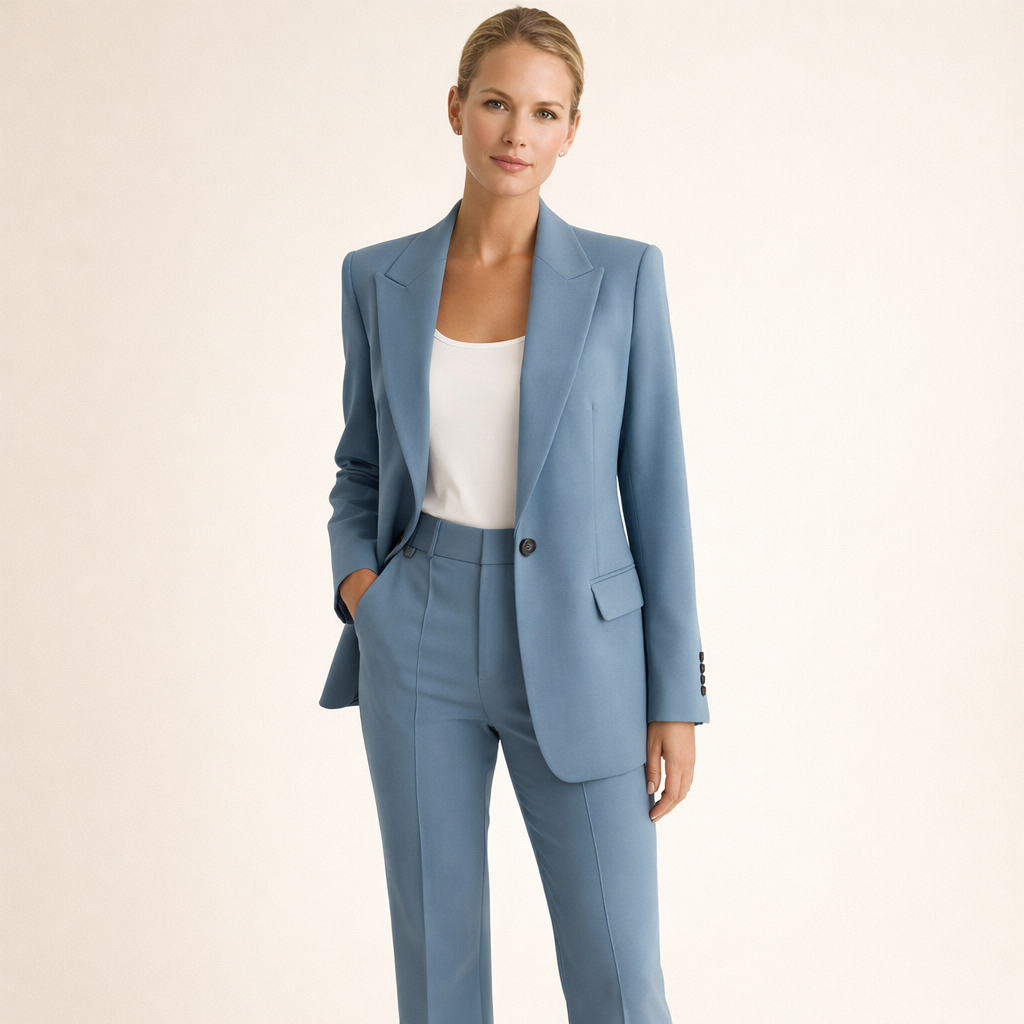 Vanessa – Elegantni komplet sa blejzerom i širokim pantalonama