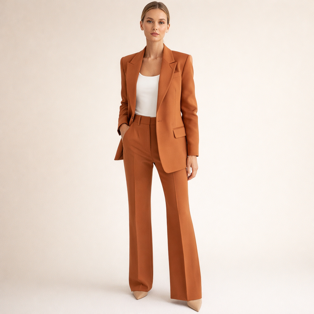 Vanessa – Elegantni komplet sa blejzerom i širokim pantalonama