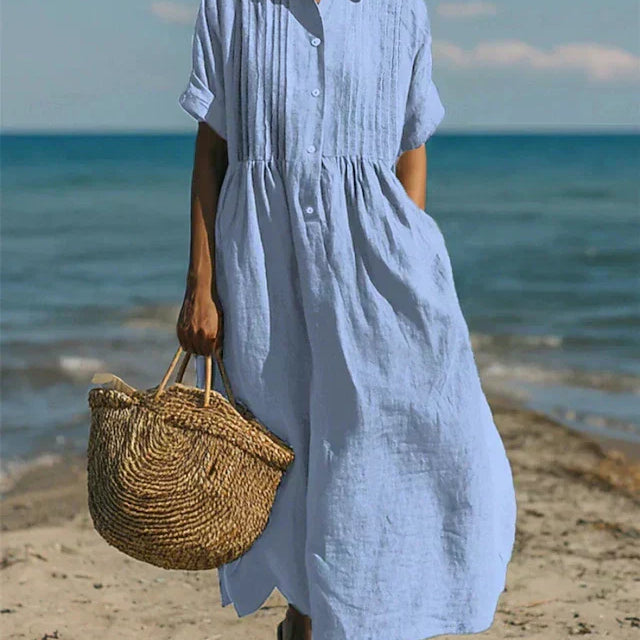 Arianne | Ležerna košulja-haljina od elegantnog pamuka za žene
