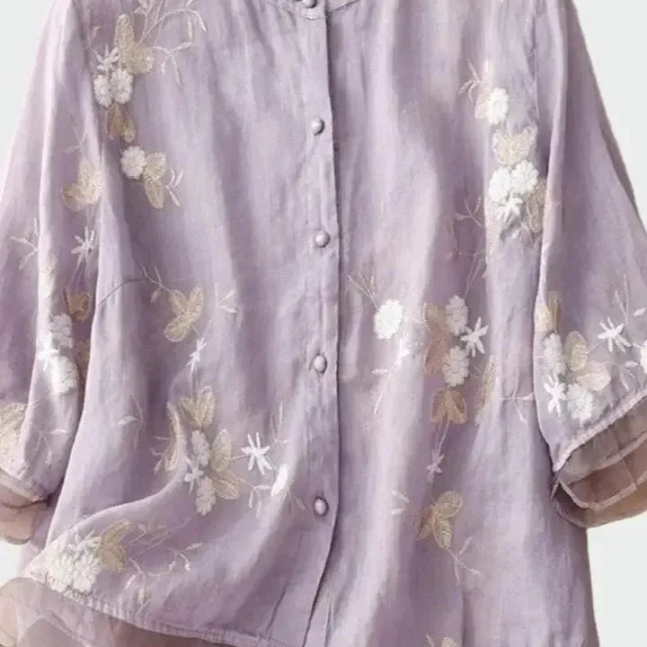 Bloom – Roza bluza s cvjetnim vezom
