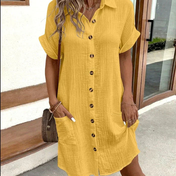 Renata™ - Oversized polo haljina od tkanine