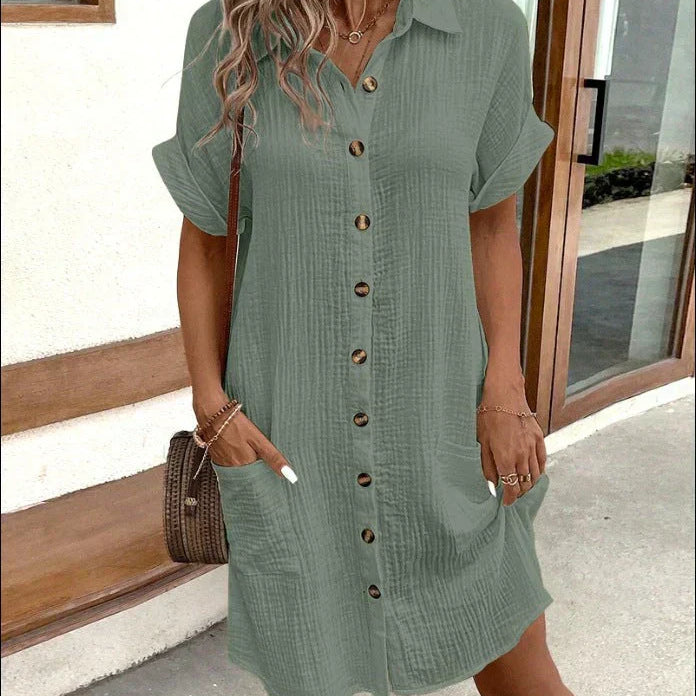 Renata™ - Oversized polo haljina od tkanine