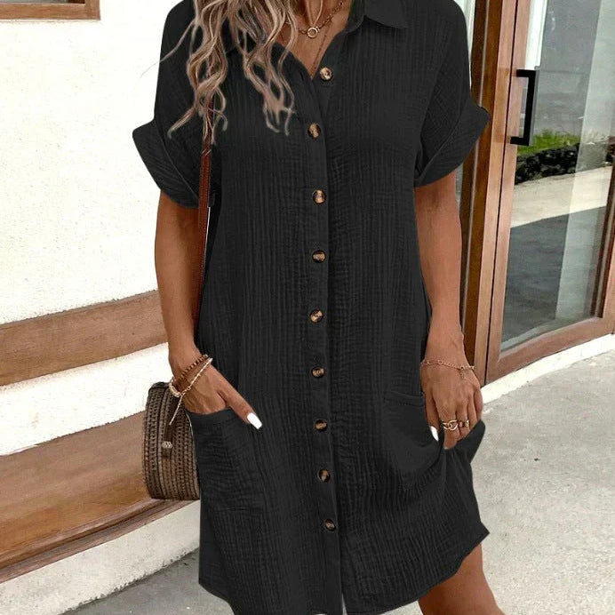 Renata™ - Oversized polo haljina od tkanine
