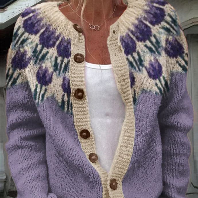 Keysha | Cardigan com motivo floral