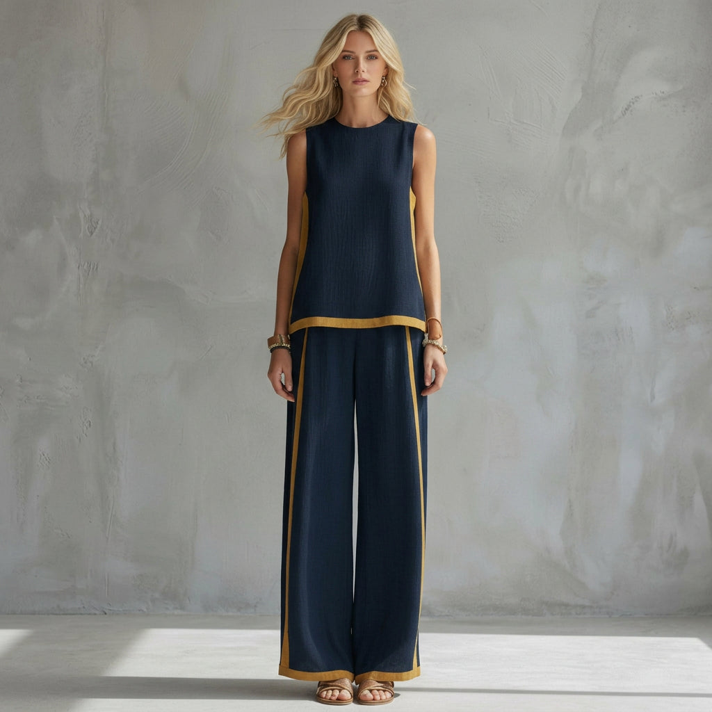 Teresa – Laneni komplet sa bluzom i pantalonama